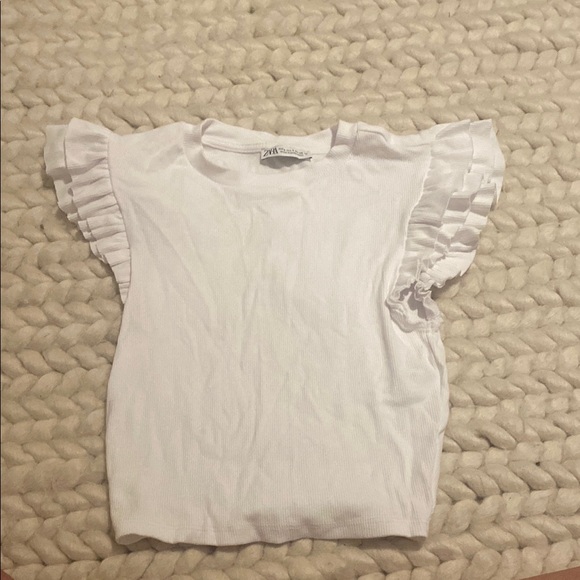 White Ruffled Top - Picture 1 of 2